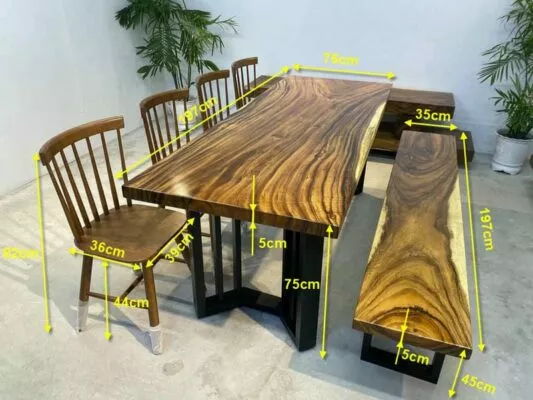 kích thước bàn ăn 8 người